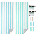 2 Pack Microfiber Beach Towel (2 Pack- Blue Green / 75”x 35”)
