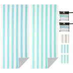 2 Pack Microfiber Beach Towel (2 Pack- Blue Green / 75”x 35”)