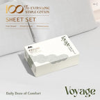 100% Egyptian Cotton Queen Size Sheets Set (Queen / 26 - Striped White)