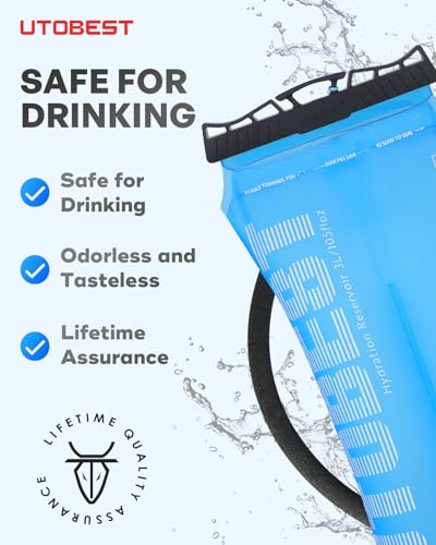 Water Bladder 3L Hydration Bladder for Hiking Backpack (Blue-3L)