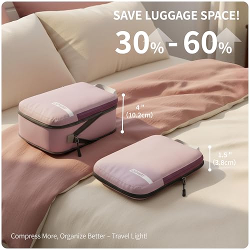 Compression Packing Cubes for Travel (Mauve Pink / 3PCS)