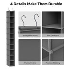 10 Shelf Hanging Shoe Shelf Organizer (Grey / 1-Pack)