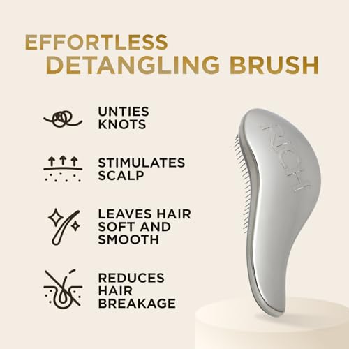 Luxury Silver Glamour Satin Touch Detangling Brush (Silver)