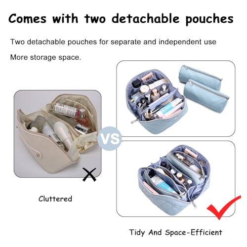 Travel Makeup Bag Cosmetic Bags for Women (H-4-Blue)