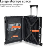 feilario 20in Aluminium Frame PC Hard Shell Spinner Wheels Luggage, Built-In - Image 5