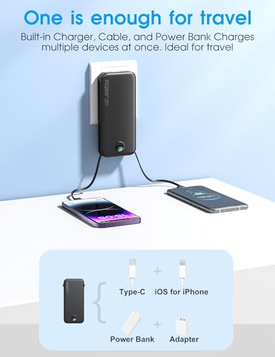 Portable Charger 10000mAh PD20W w (Matte Black)
