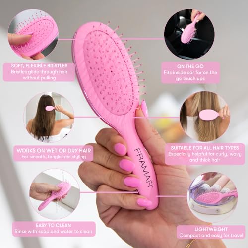 Mini Hair Brush Detangler (Pink - Mini)