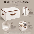 3 Pcs Rigid Storage Bins with Zipper Lid (Beige / M-15L)