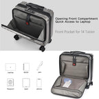 16" Carry on Luggage with 2 Laptop Compartments Airline Approved (Silver Grey / 16 Inch)