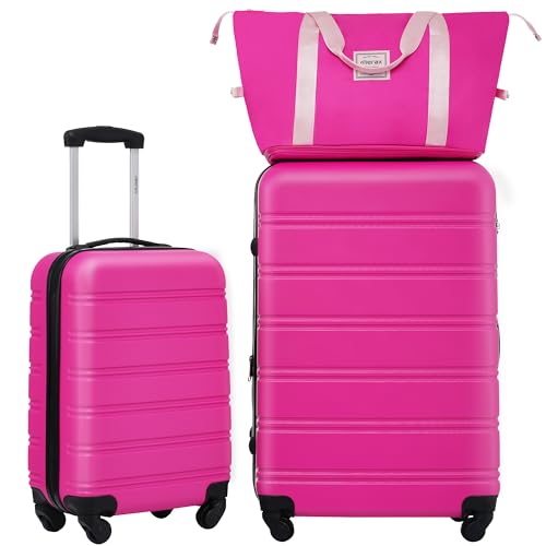 Luggage sets of 2 Piece (Luggage Set With Bags / Pink-1(20+28+bag))