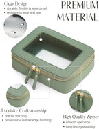 Clear Makeup Bag with Zipper (Sage Green / Mini & Medium)