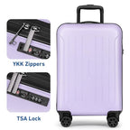 Carry on luggage 22x14x9 Airline Approved Suitcase (Light Purple / 20" Carry On)