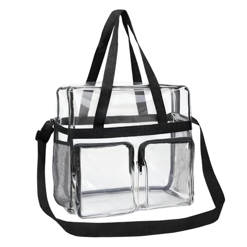 Travel Toiletry Bag with Jewelry Organizer (Clear Black 03)