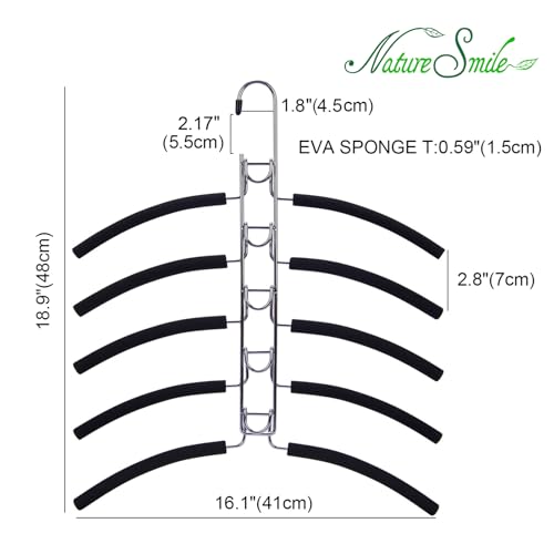 No Shoulder Bump Multiple Sweater Coat Clothes Hangers (Black Color)