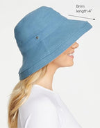 Women's Holiday Sun Hat UPF 50+ (Small-Medium / Blue/Beige)