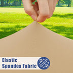 2 Pack Rectangle Spandex Fitted Table Cloth (Dark Khaki / 96" x 30" (Rectangular))