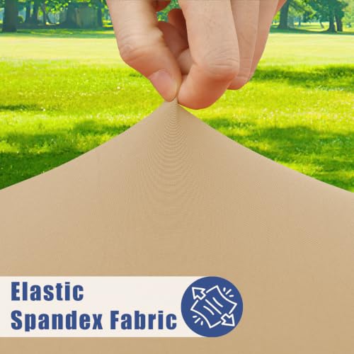 2 Pack Rectangle Spandex Fitted Table Cloth (Dark Khaki / 96" x 30" (Rectangular))