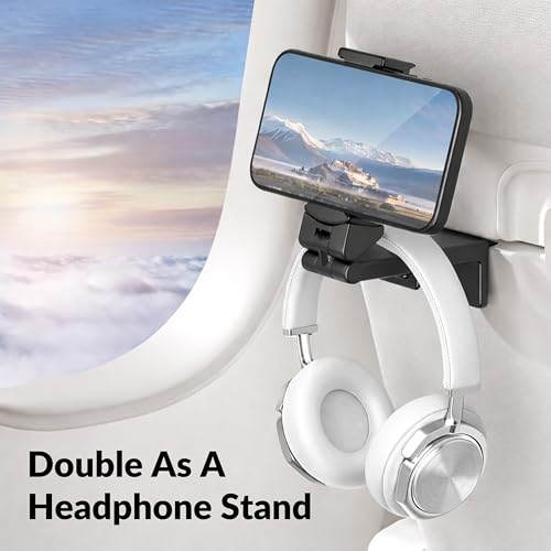 Airplane Phone Holder Mount Universal in Flight Hands Free Viewing with Multi (Black / Black)