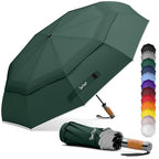 Compact Travel Umbrella for Rain (Dark Green)