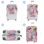 Luggage Cover Washable Suitcase Protector Anti (Pink Summer / L(fits 28-30Inch suitcase))