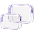 Clear Makeup Bag Travel (2 Light Purple / Mixed Size Series (1 Medium + 1 Large))