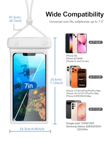 Waterproof Phone Pouch (2 Pack - Duke Green & White7.0")