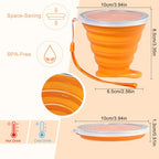 4 Pack Collapsible Silicone Cups with Lids (4 Pcs (Red, Green, Orange, Gray))