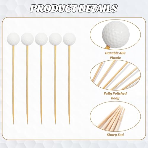 100 Pcs Golf Toothpicks 4.7 Inch Golf Cocktail Picks Skewers (Golf)