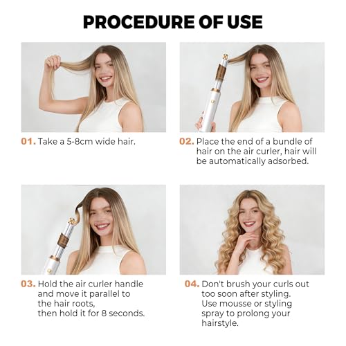 5 in 1 Hair Dryer Brush Set (White Gold)