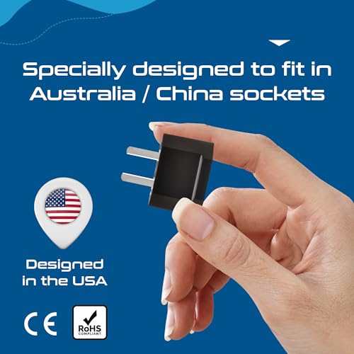 Australia China Plug Adapter Socket (6 Pack - Australian/China / Black)