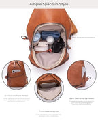 Large Sling Bag for Women Crossbody Purse Leather Fashionable Trendy Chest Bag for Travel (Brown / Leather-like Flex)