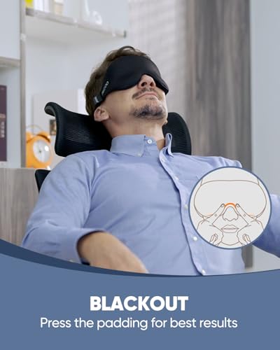 Luxury Sleep Mask for Women Men Patented Light Blocking Design (A-black)