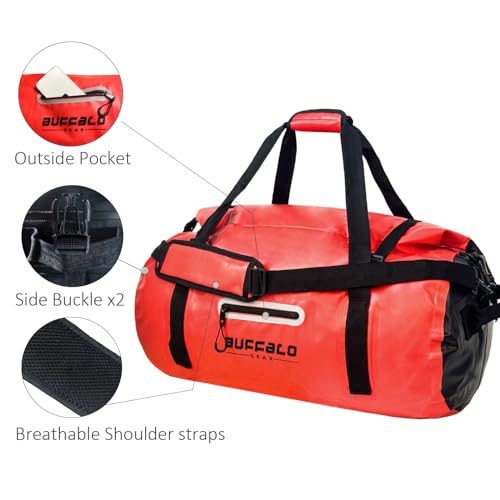 80L Waterproof Duffle Travel Duffel Bag (Red / 80L)