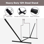 Outdoor Portable Hammock with Stand (78.7 x 55.1 in, Hammock with 144 in Stand / Light Gray)