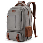 Canvas Laptop Backpack (15.6inch / A-khaki-grey)