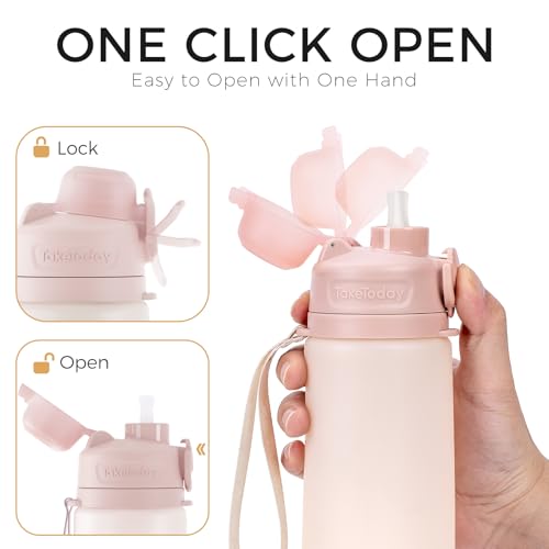 Collapsible Water Bottles with Straw for Travel (Desert Sand)