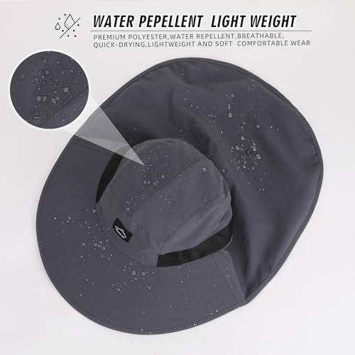 Outdoor Sun Hat for Men Women (1pack--dark Grey(face Cover))