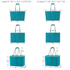 Neoprene Multipurpose Beach Bag Tote with Inner Zipper Pocket (Lake Green / X-Large)