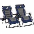 Oversized Zero Gravity Chairs Set of 2 (Navy&gray / Set of 2)