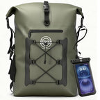 30/40/55L Waterproof Dry Backpack & Phone Case- 2XL Floating Dry Bag for Kayaking, Travel, Hiking, Fishing, Camping, Motorcycles & Beach, Heavy-Duty Roll Top Men/Women (Green) (Green2 / 55L)