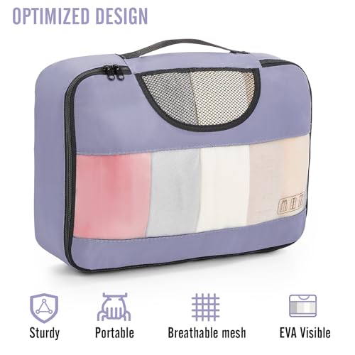 8 Set Packing Cubes for Travel Essentials (04 Purple Gray)