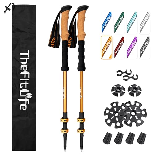 Durable 7075 Aluminum Trekking Poles (Orange)
