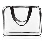 6Pcs Crystal Clear PVC Travel Toiletry Bag Kit for Women Men (6pcs Black / 1 Large, 2 Medium, 3 Small)