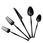 20 piece Black Flatware Set 304 Stainless Steel Fork Spoon Cutlery Luxury Mirror Polished Silverware (Service for 4 / Black)