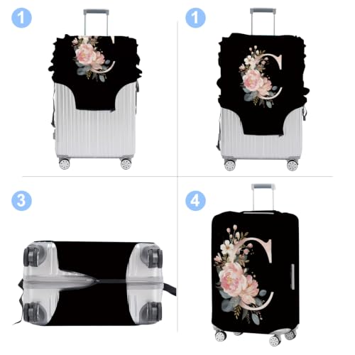 Luggage Cover Washable Suitcase Protector Anti (Letter C / L(fits 28-30Inch suitcase))