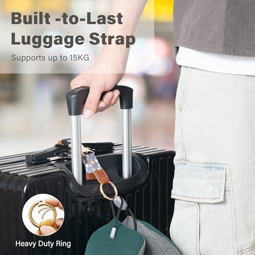Travel Carry Strap with Ring Hooks and Buckle (Aquatic Orchid)