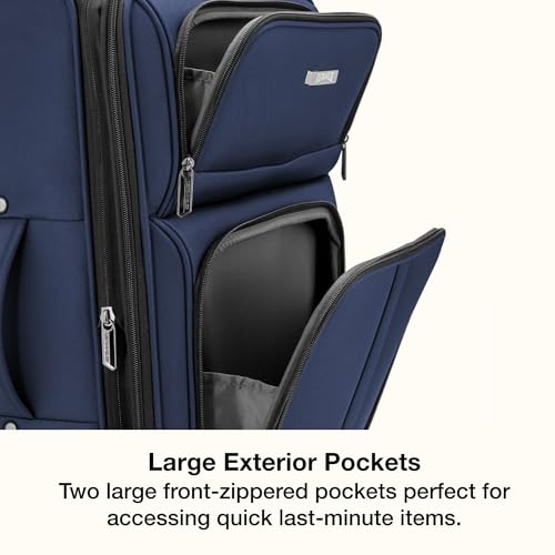 Anzio Softside Expandable Luggage with Spinner Wheels (Navy / 2-Piece Set (22/30))