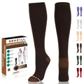 Copper Compression Dress Socks for Women & Men (XX-Large / Brown)