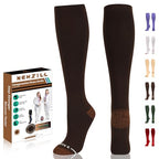 Copper Compression Dress Socks for Women & Men (XX-Large / Brown)