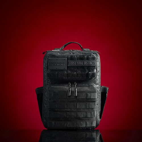 15L Slim Gym Backpack 1000D Travel EDC Daypack (Black Leopard)